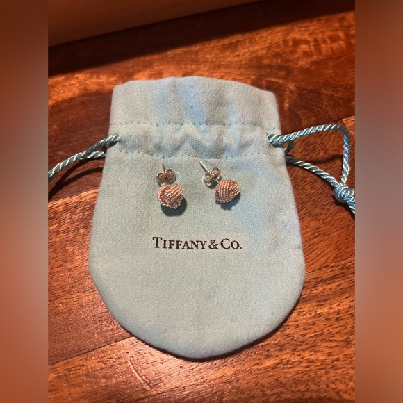 EUC Tiffany & Co. Tiffany Twist Knot Earrings Sterling Silver - Picture 1 of 5